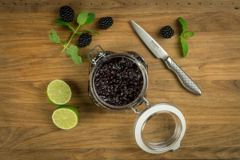 Bjørnebærsyltetøy med mynte og lime