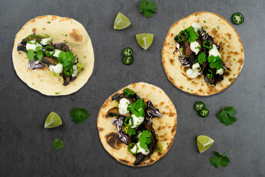 Vegetarisk taco med portobellosopp
